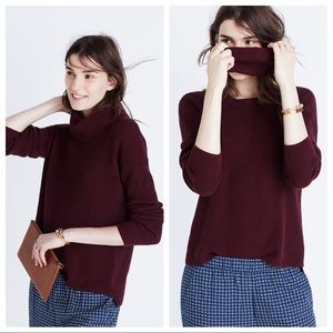 Madewell Covetable maroon turtleneck sweater bourdoux